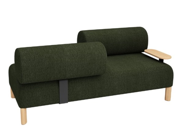PEBBLE TWO SEAT-2 OPP BACKREST+TABLE-GREEN